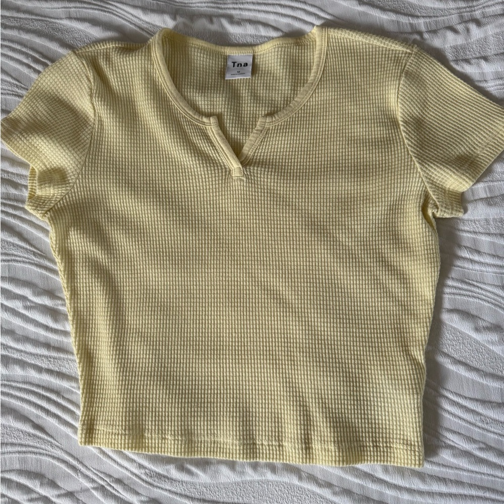 Tna Yellow Ribbed Women's Top
